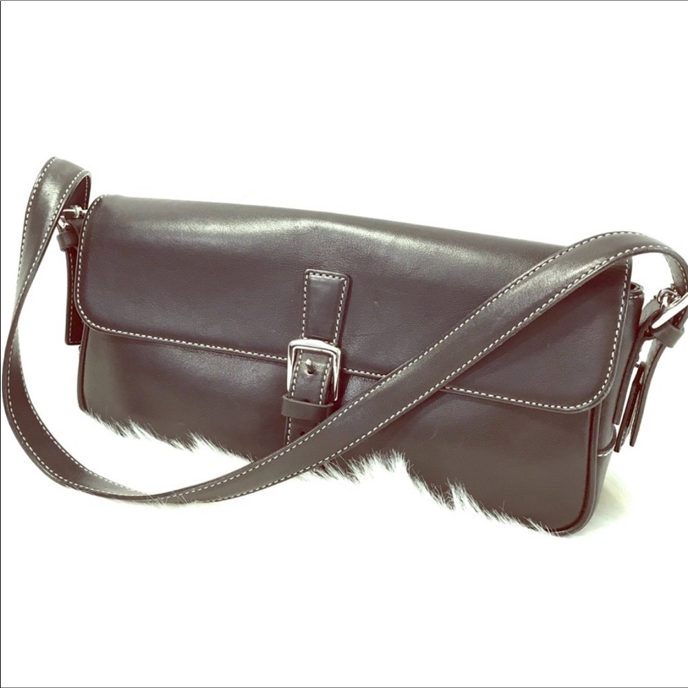 COACH ™️ Vintage Black Leather Baguette Bag